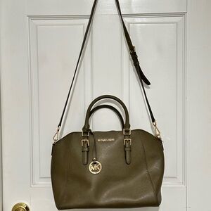 Michael Kors Olive Green Satchel Bag